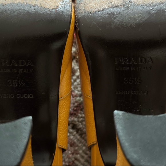 Marigold Prada Slingback Heels - Picture 5 of 8